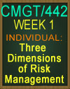 CMGT/442 Week 1 Three Dimensions of Risk Management